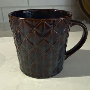 Starbucks Brown Blue Textured porcelain Coffee Mug.  2009